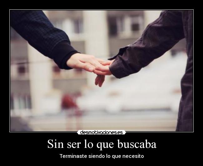 Sin ser lo que buscaba - Terminaste siendo lo que necesito