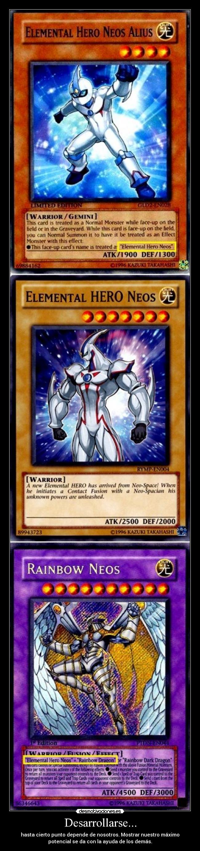 carteles muwigaraklan anime yugioh elemental hero neos desarrollarse desmotivaciones