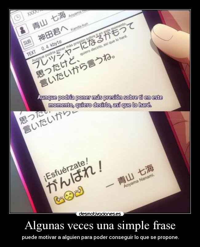 Algunas veces una simple frase -