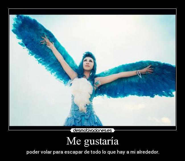 Me gustaría - poder volar para escapar de todo lo que hay a mi alrededor.