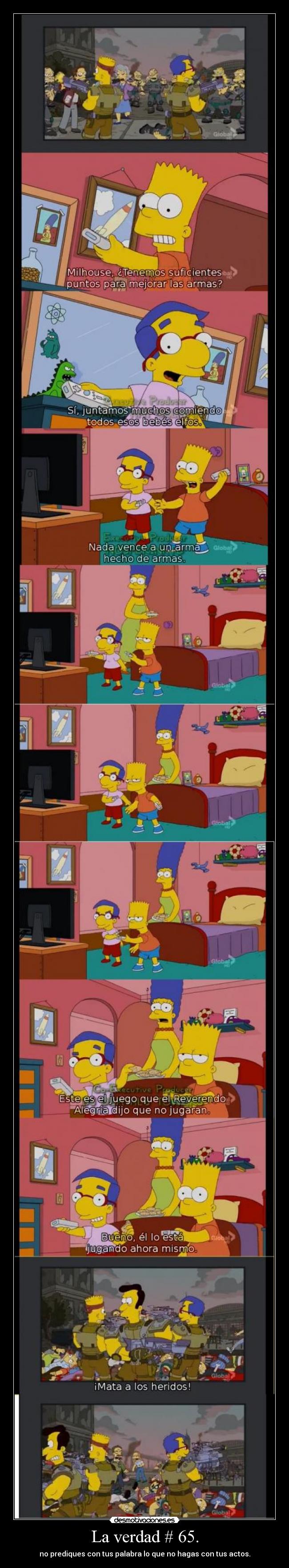 carteles raptorhunters milhouse bart hipocrecia actos malo miros 1247 desmotivaciones