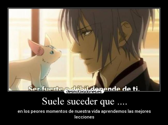 Suele suceder que .... - en los peores momentos de nuestra vida aprendemos las mejores lecciones