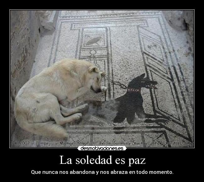 La soledad es paz -