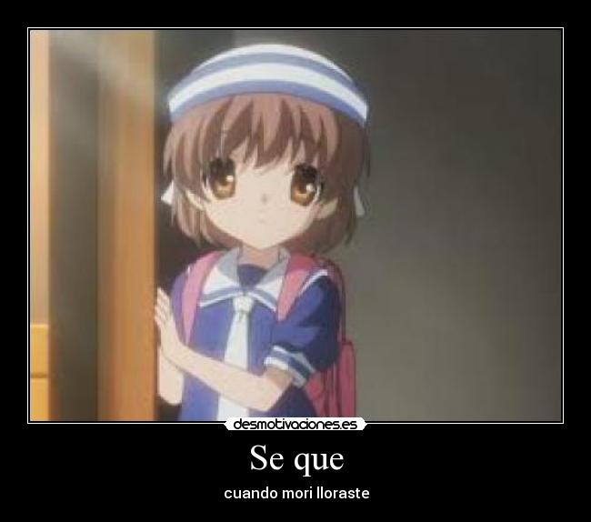 Se que - cuando mori lloraste