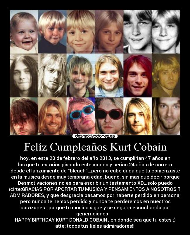 Felíz Cumpleaños Kurt Cobain -