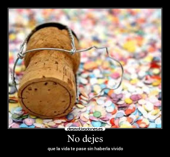 No dejes - que la vida te pase sin haberla vivido