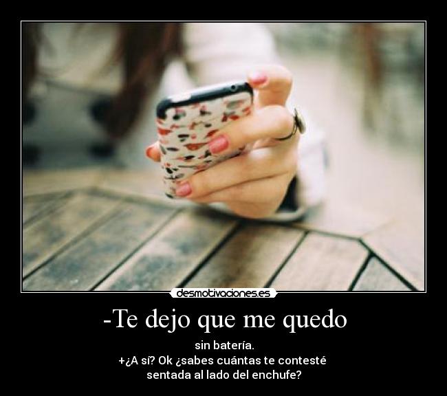 -Te dejo que me quedo -