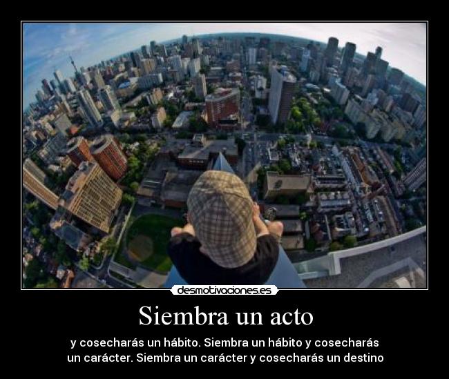 carteles acto habito caracter destino desmotivaciones