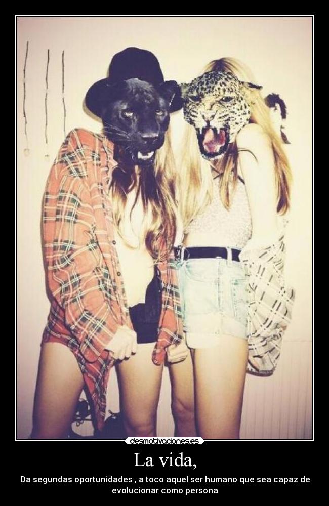 La vida, - Da segundas oportunidades , a toco aquel ser humano que sea capaz de
evolucionar como persona