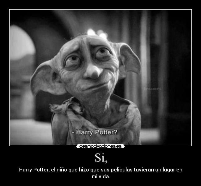 Si, - Harry Potter, el niño que hizo que sus peliculas tuvieran un lugar en mi vida.