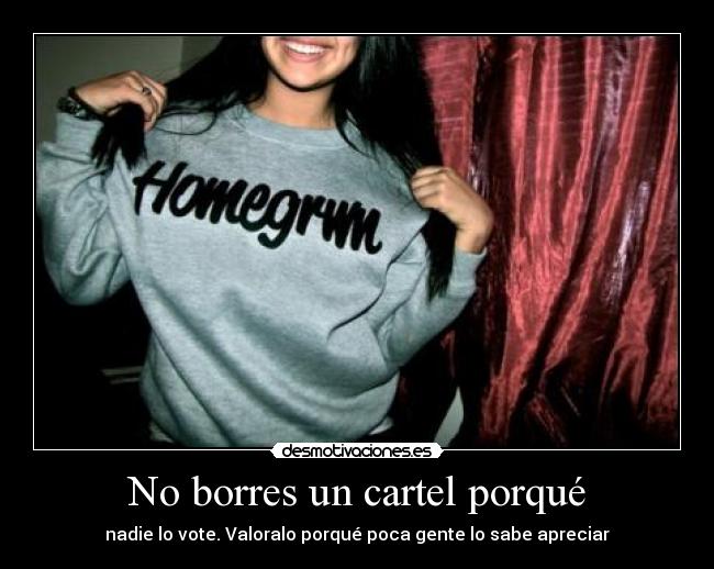 No borres un cartel porqué -