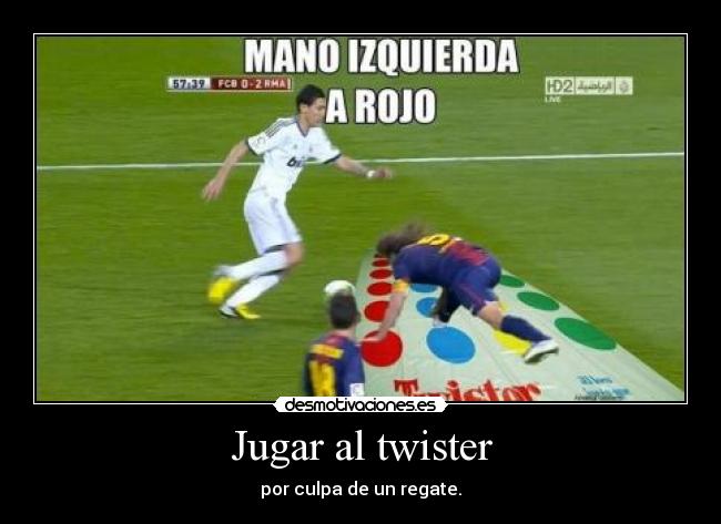 Jugar al twister - por culpa de un regate.