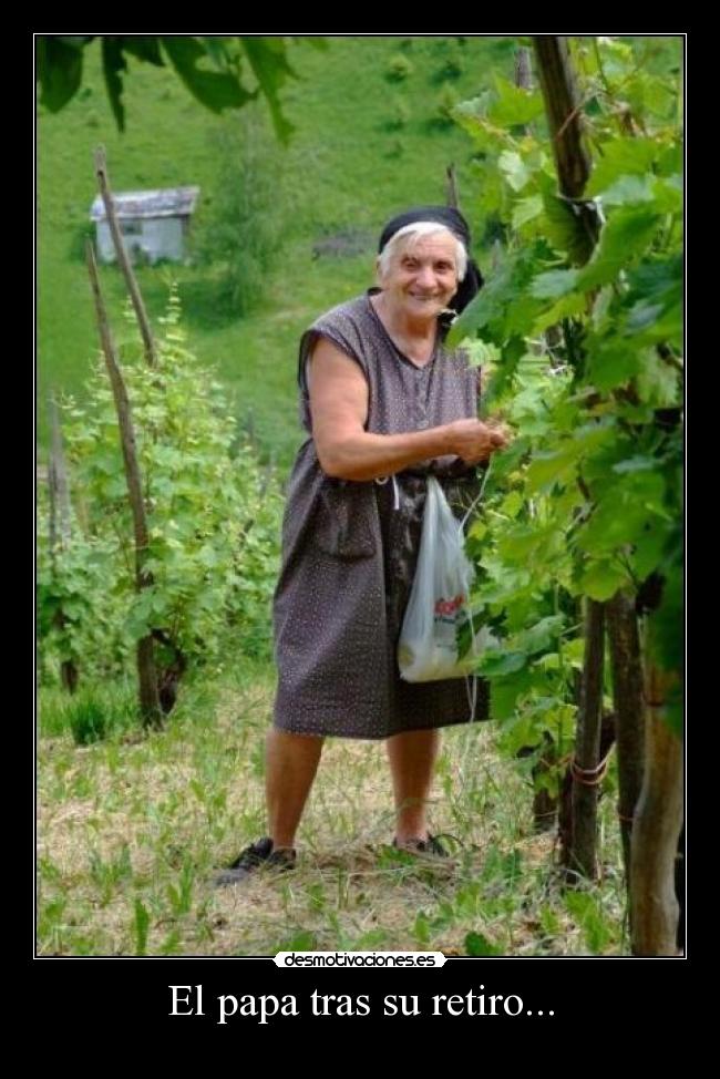 El papa tras su retiro... -