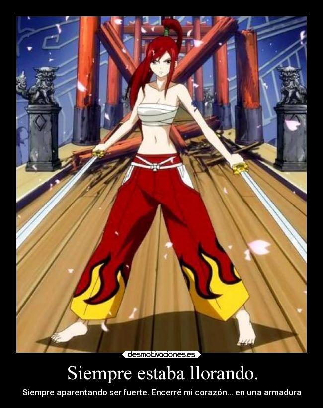 carteles fairy tail anime erza titania scarlet muwigaraklan desmotivaciones