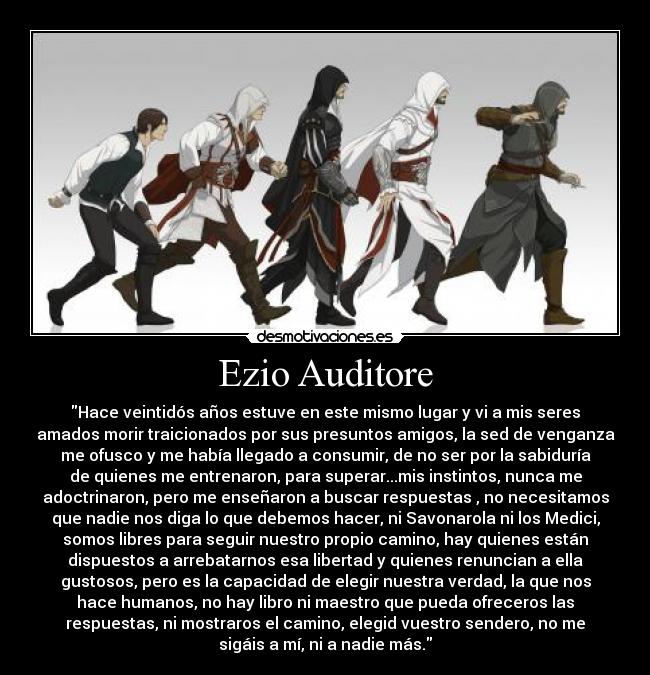 carteles assassins creed ezio auditore desmotivaciones