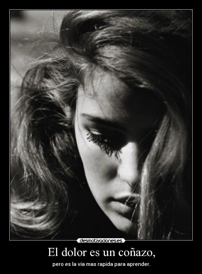El dolor es un coñazo, - pero es la vía mas rapida para aprender.