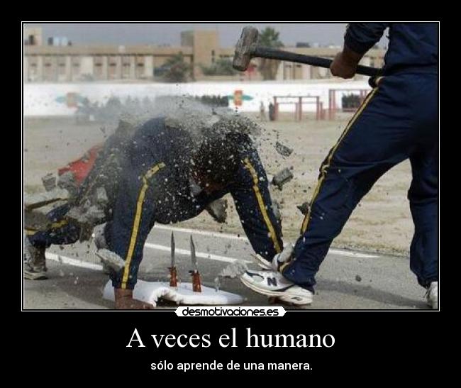 A veces el humano - sólo aprende de una manera.