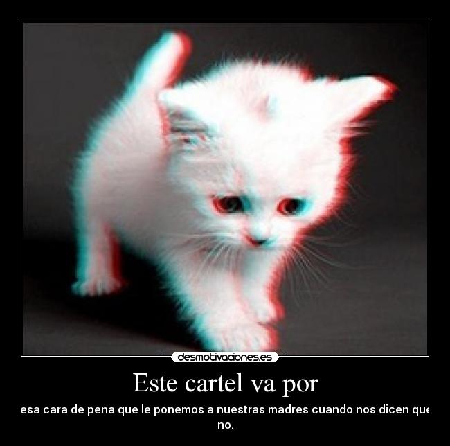 Este cartel va por - esa cara de pena que le ponemos a nuestras madres cuando nos dicen que no.