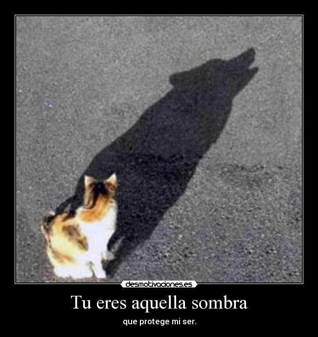 Tu eres aquella sombra - que protege mi ser.