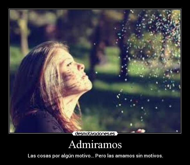 Admiramos - Las cosas por algún motivo... Pero las amamos sin motivos.