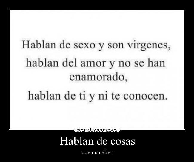 Hablan de cosas -