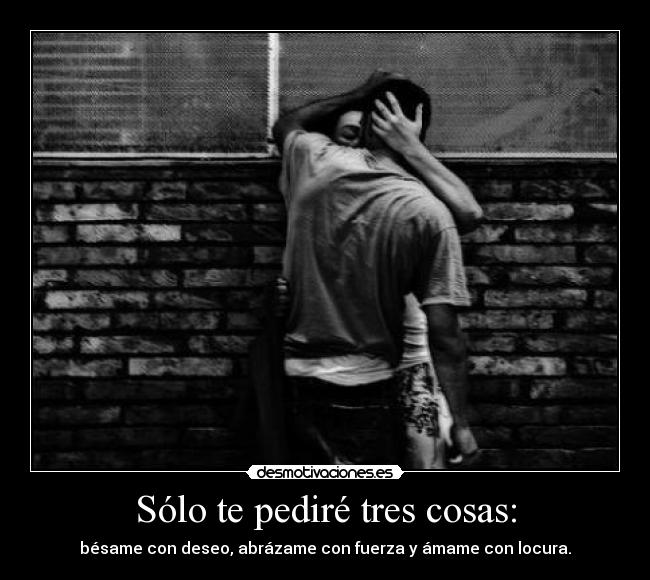 carteles solo pedire tres cosas besame abrazame amame desmotivaciones