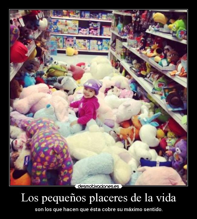 Los pequeños placeres de la vida - son los que hacen que ésta cobre su máximo sentido.