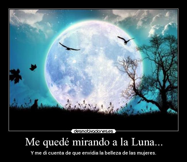 Me quedé mirando a la Luna... - Y me di cuenta de que envidia la belleza de las mujeres.