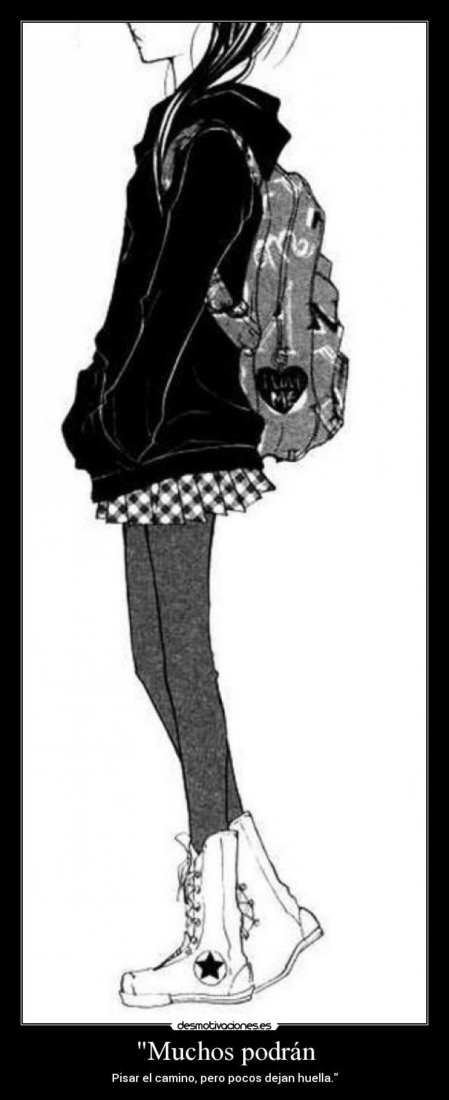carteles anime manga fanart pisar camino muchos poder huella pocos desmotivaciones