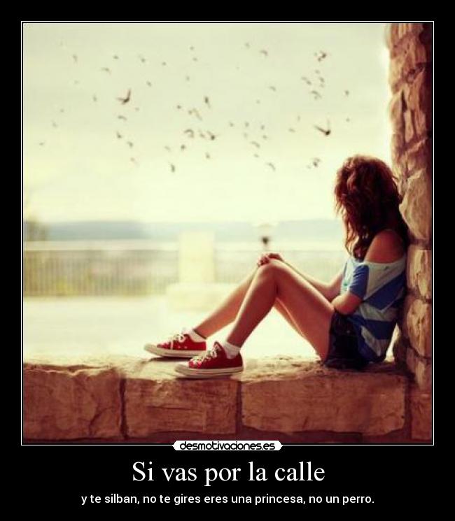 Si vas por la calle - y te silban, no te gires eres una princesa, no un perro.