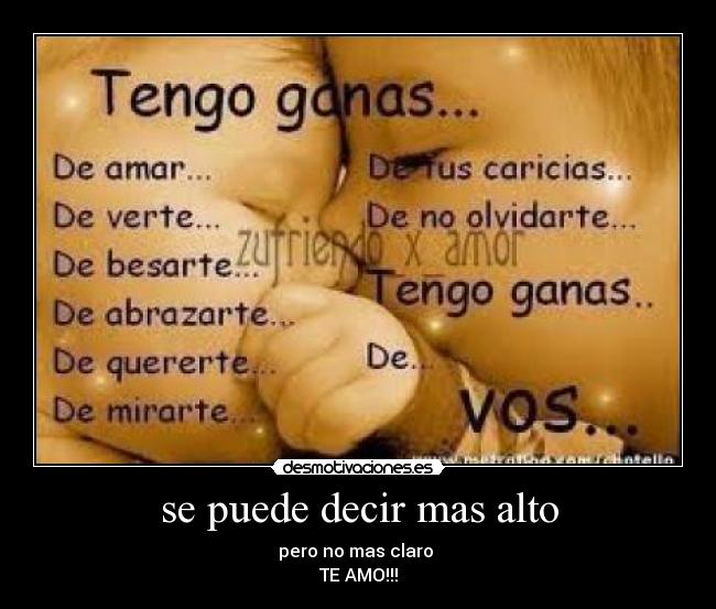 se puede decir mas alto -