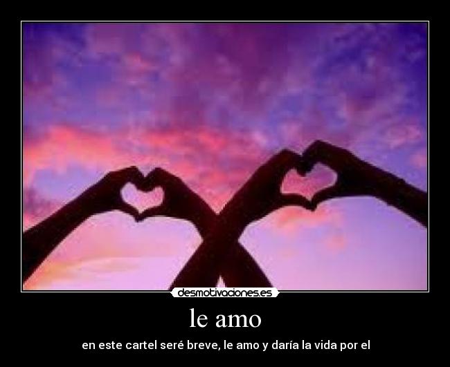 le amo - en este cartel seré breve, le amo y daría la vida por el
