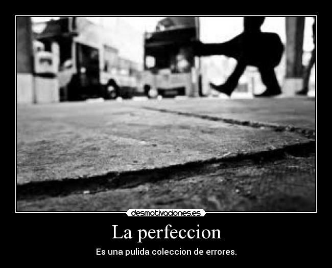 La perfeccion - Es una pulida coleccion de errores.
