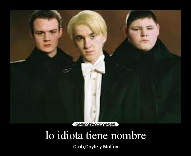lo idiota tiene nombre - Crab,Goyle y Malfoy