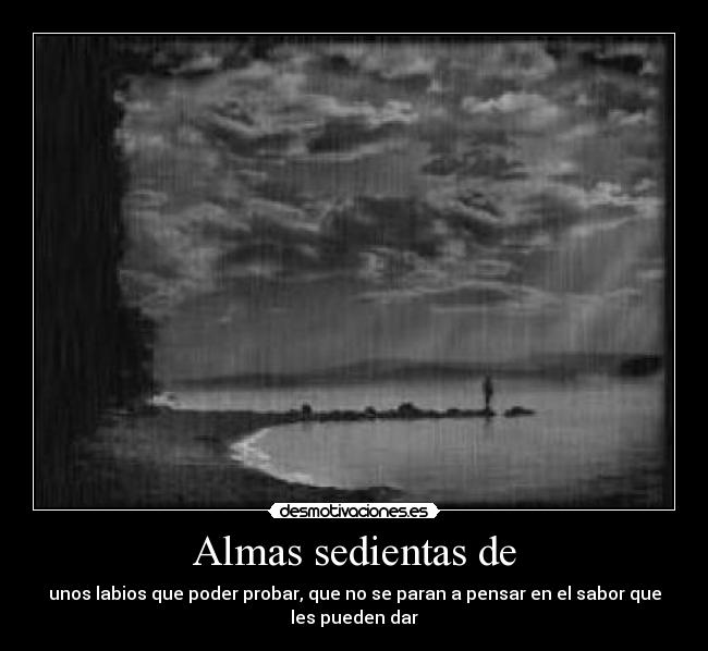 Almas sedientas de - unos labios que poder probar, que no se paran a pensar en el sabor que
les pueden dar