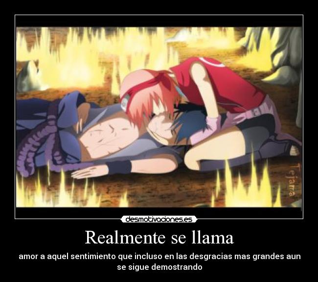 Realmente se llama - amor a aquel sentimiento que incluso en las desgracias mas grandes aun
se sigue demostrando