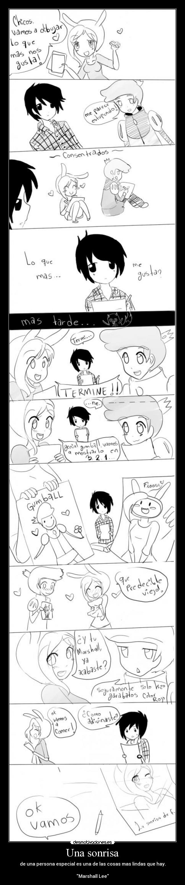 carteles sonrisa una sonrisa persona especial lindas horadeaventura anime marshalllee desmotivaciones