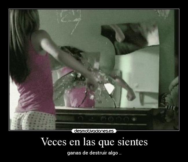 Veces en las que sientes - ganas de destruir algo ..