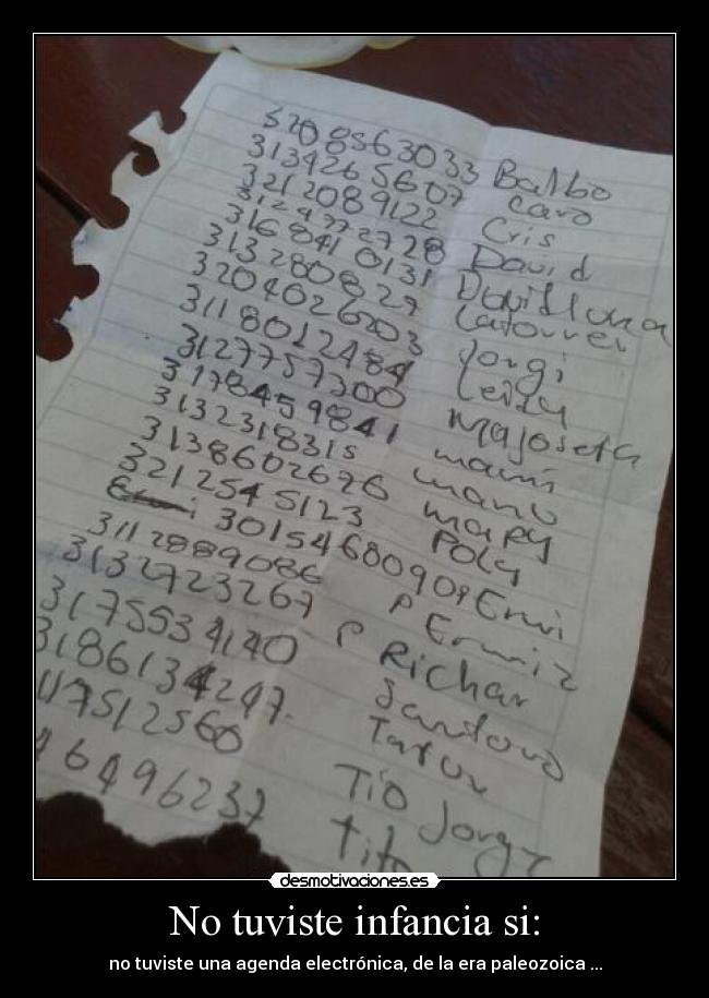 No tuviste infancia si: - 