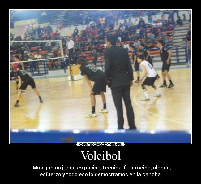 Voleibol - -Mas que un juego es pasión, técnica, frustración, alegría,
esfuerzo y todo eso lo demostramos en la cancha.