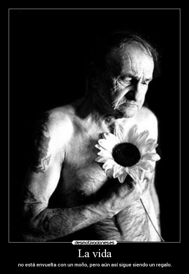 La vida - no está envuelta con un moño, pero aún así sigue siendo un regalo.