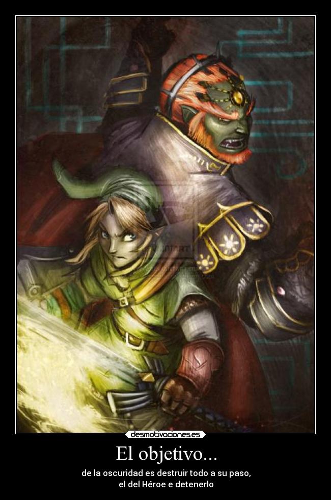 carteles link ganondorf luz oscuridad desmotivaciones