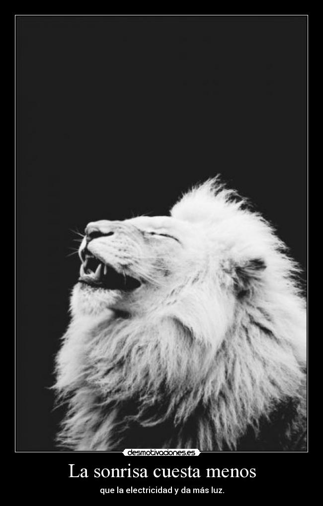 La sonrisa cuesta menos - que la electricidad y da más luz.