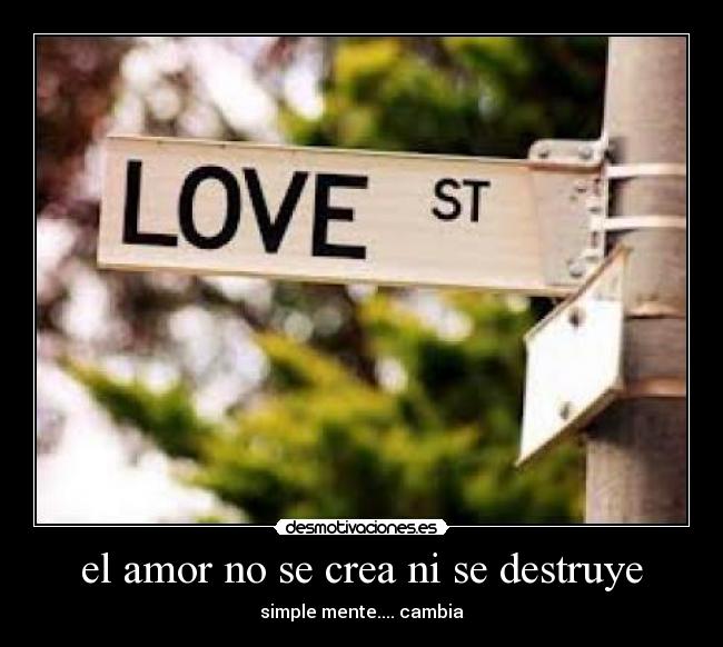 el amor no se crea ni se destruye -