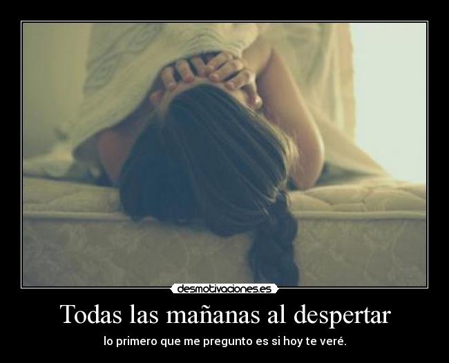 Todas las mañanas al despertar - lo primero que me pregunto es si hoy te veré.