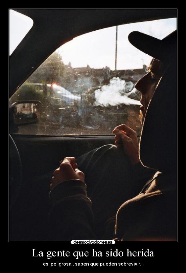 La gente que ha sido herida - es peligrosa , saben que pueden sobrevivir...