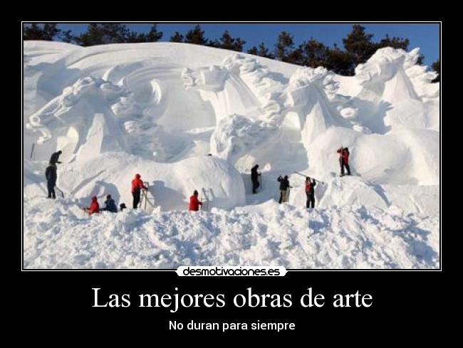 carteles arte obra arte caballos nieve pedazo escultura surfer desmotivaciones
