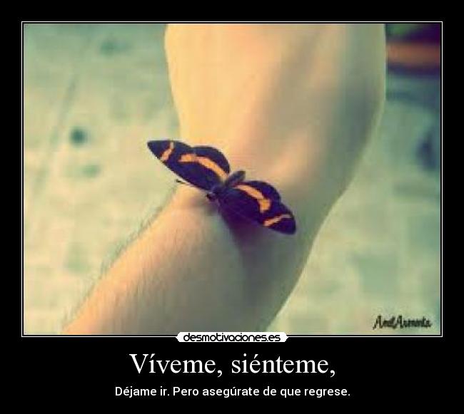 Víveme, siénteme, - Déjame ir. Pero asegúrate de que regrese.