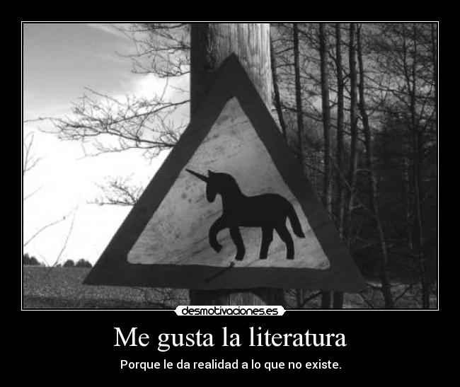 Me gusta la literatura - Porque le da realidad a lo que no existe.