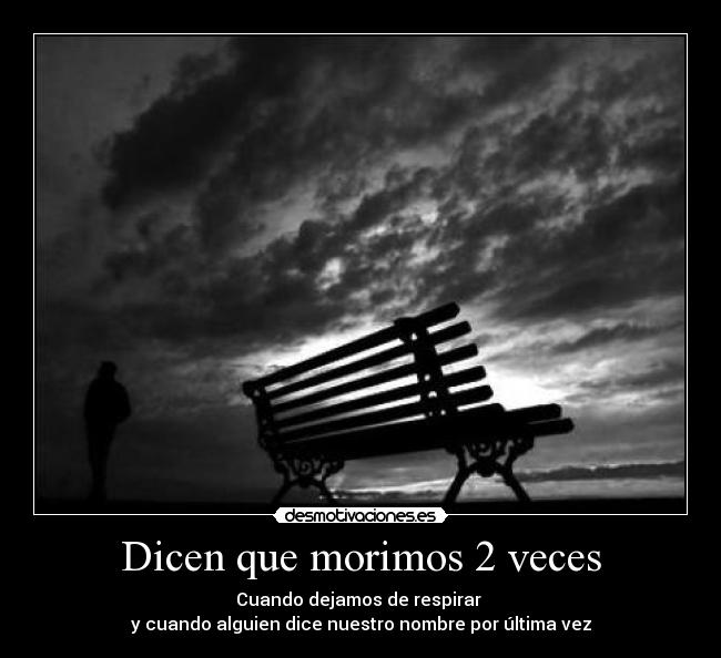carteles dicen morimos dos veces dejamos respirar alguien dice nombre ultima vez desmotivaciones